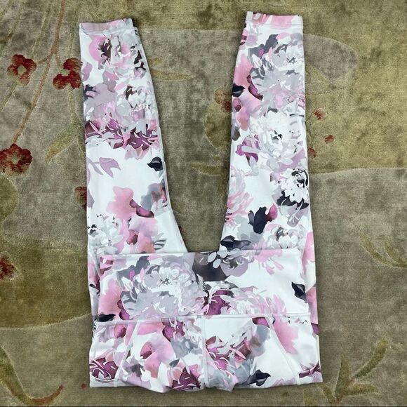 Athleta Stash Pocket Salutation Peony 7/8 Tight High Rise Leggings - Picture 3 of 5